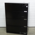 Black 36" 4 Drawer Flip Front Lateral File Cabinet, Locking